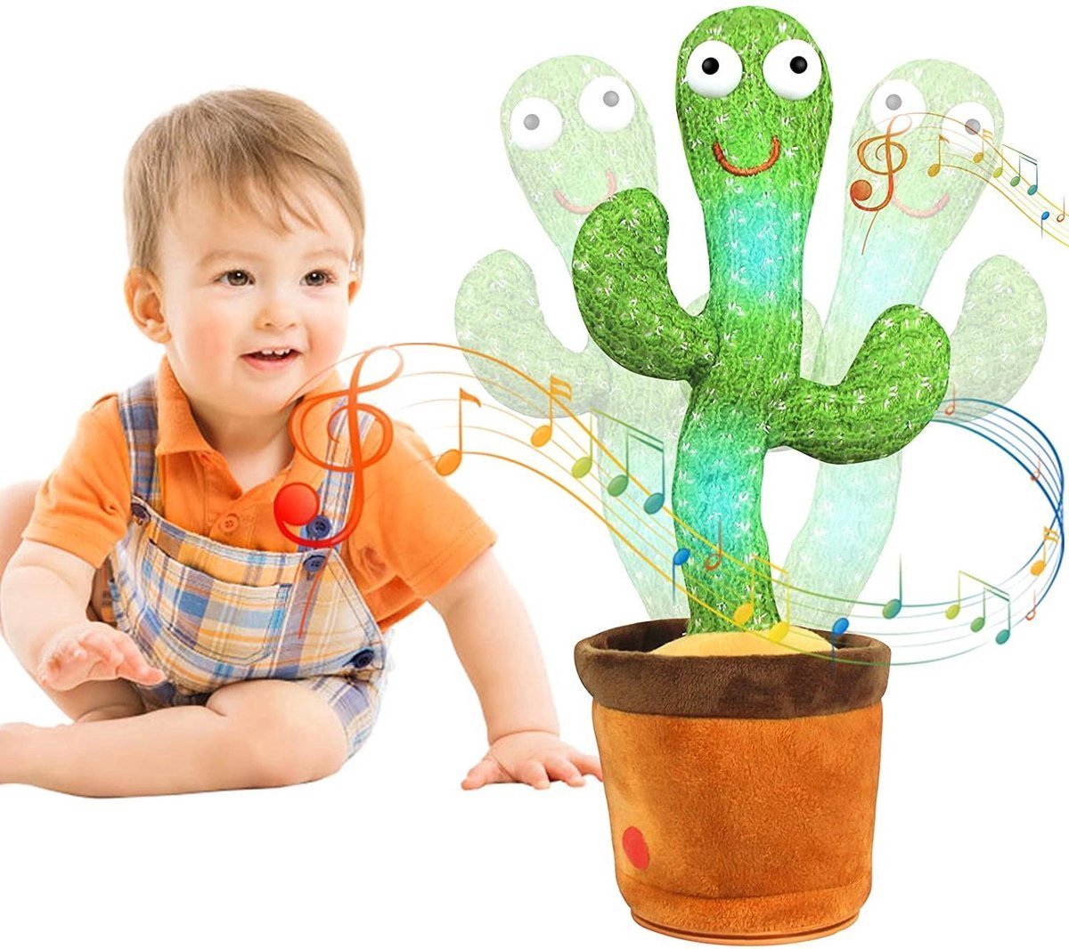 Dansende cactus - Bekend van TikTok - Dancing cactus - Zingende cactus - Speelgoed met geluid - interactief speelgoed