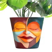 Bloempot - 20 cm diameter plantenbak - mooie regenboog hand kunstwerk - kamerdecoratie