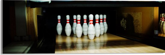 Acrylglas - Bowlen - Pionnen - Baan - Sport - Hobby - 60x20 cm Foto op Acrylglas (Met Ophangsysteem)