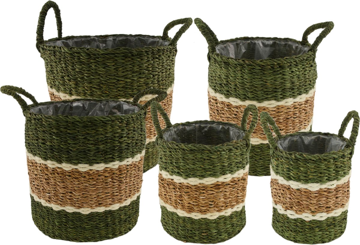 DKNC - Plantenbak Bogota - Zeegras - 38x38x36cm - Groen