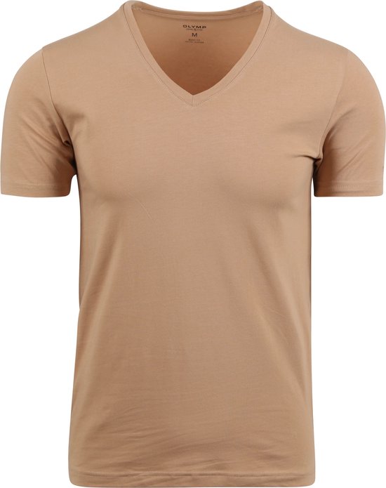 OLYMP - T-Shirt V-Hals beige - Heren - Maat XXL - Body-fit