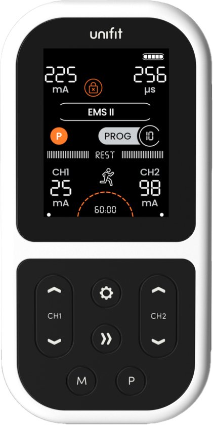 TensCare Unifit TENS/EMS-apparaat met kabels en elektroden