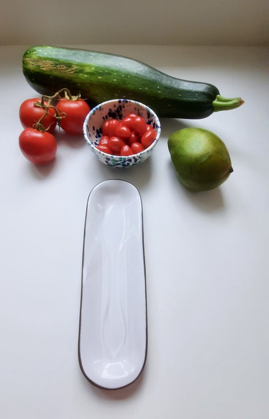 Nihow Keramische lepelplank: 10,2 cm stabiel keukengerei - hittebestendige lepelhouder voor keukenaanrecht / werk/fornuis - vaatwasmachinebestendig - elegant zwart & blauw (1 stuks