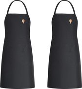 Unisex schort 32" x 28" met zakken met lange banden voor vrouwen mannen koken keuken ambachtelijke tekening Pack van 2
