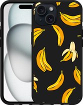 Cazy Hoesje Zwart geschikt voor iphone 15 Banana