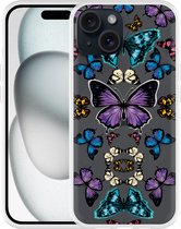 Cazy Hoesje geschikt voor iPhone 15 Vlinder Symmetrie