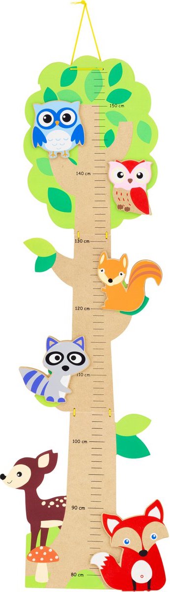 Simply groeimeter hout bos - kinderkamer decoratie bosdieren.