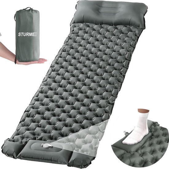 Luchtbed Isomat zelfopblazend campingmatras met geïntegreerd hoofdkussen isolatiemat Luchtbed Isomat zelfopblazend campingmatras met geïntegreerd hoofdkussen isolatiemat