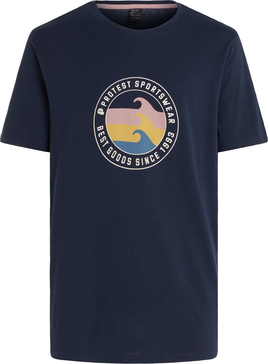 Protest Prtsharm – T shirt Heren – Korte mouwen – Ronde hals Night Skyblue