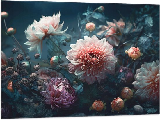 Vlag - Bloemen - Planten - Kleuren - 100x75 cm Foto op Polyester Vlag