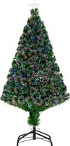 LED-kerstboom kunstkerstboom kerstboom dennenboom boom met metalen standaard, glasvezel kleurwisselaar, groen, 120 cm