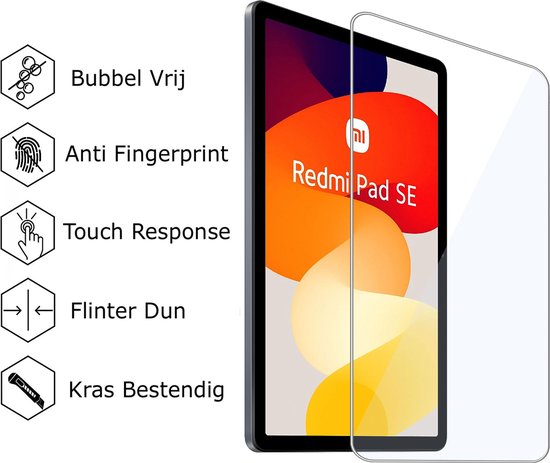 Film de protection d'écran en verre pour Xiaomi Redmi Pad SE, étui