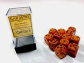 Chessex Vuurgespikkeld D6 16mm Dobbelsteen Set (12 stuks)