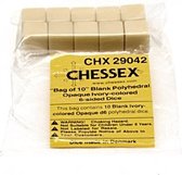 Chessex Opaque Ivory Blanc D6 Dobbelsteen Set (10 stuks)