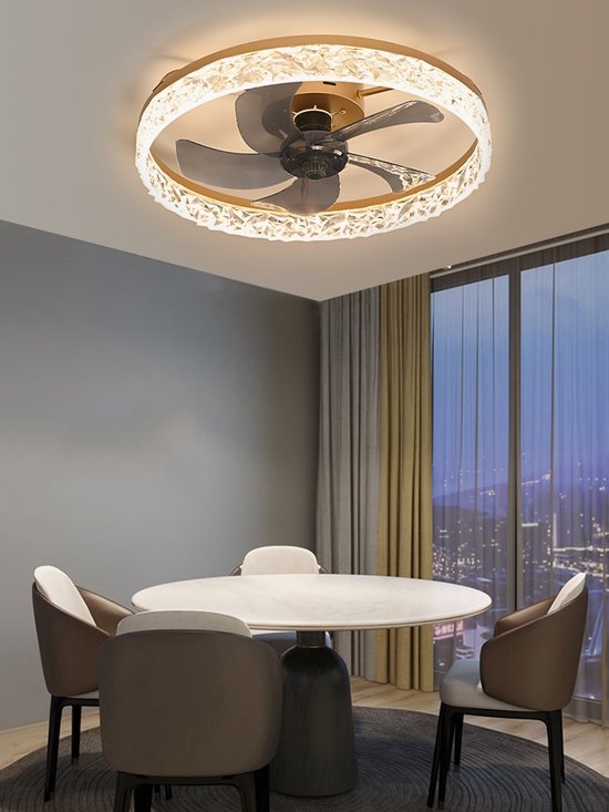 Lampe ventilateur - Ventilateur de plafond Or - Avec variateur - Ventilateur  6 modes -... | bol