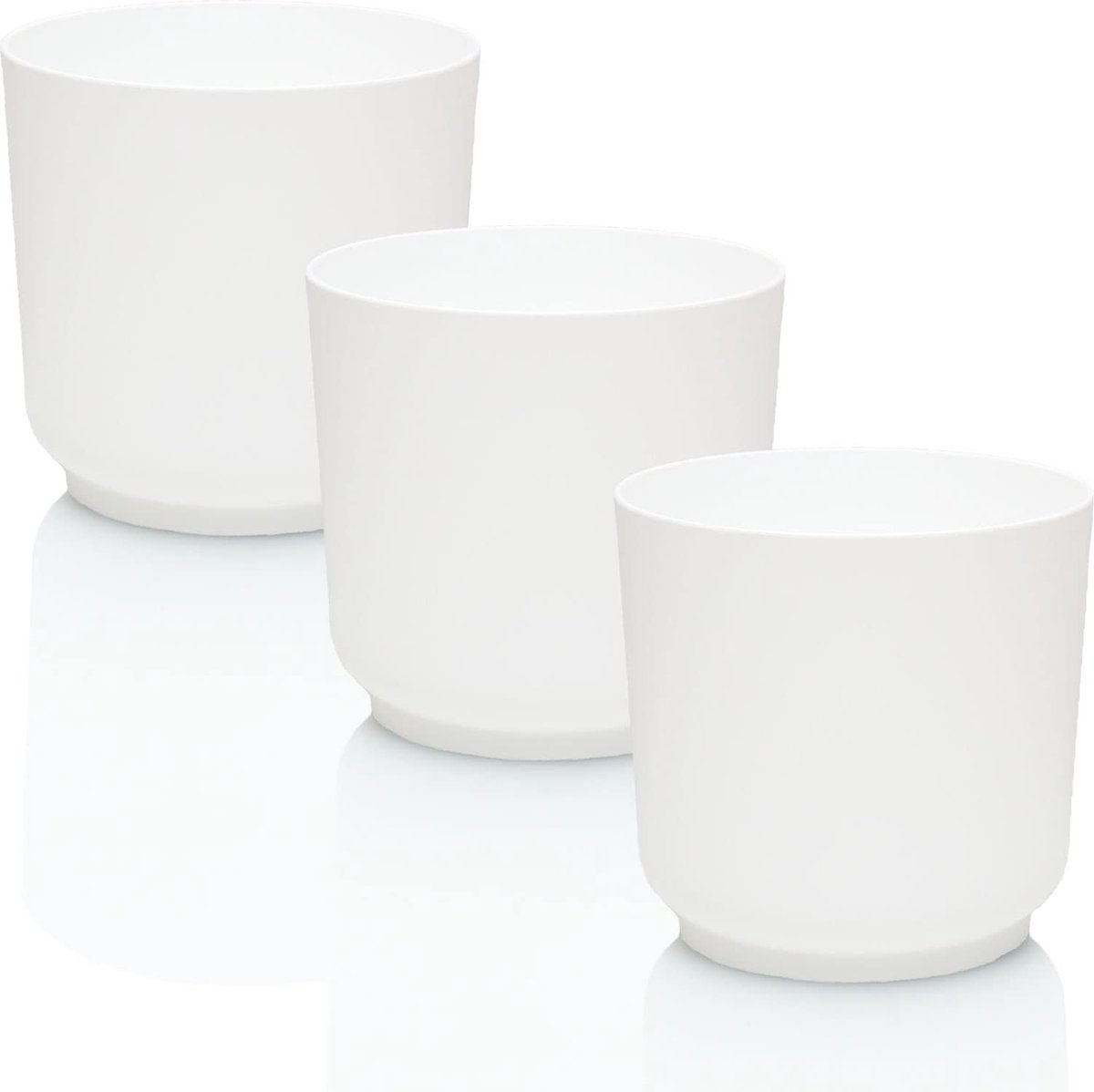 idea-station MATA Bloempot, set 3 x 14,5 cm, 1,8 liter, groen-grijs, onbreekbare bloempotten van kunststof voor verschillende planten, bloemen, matte bloempotten voor binnen en buiten idea-station MATA Bloempot, set 3 x 14,5 cm, 1,8 liter, groen-grijs, onbreekbare bloempotten van kunststof voor verschillende planten, bloemen, matte bloempotten voor binnen en buiten