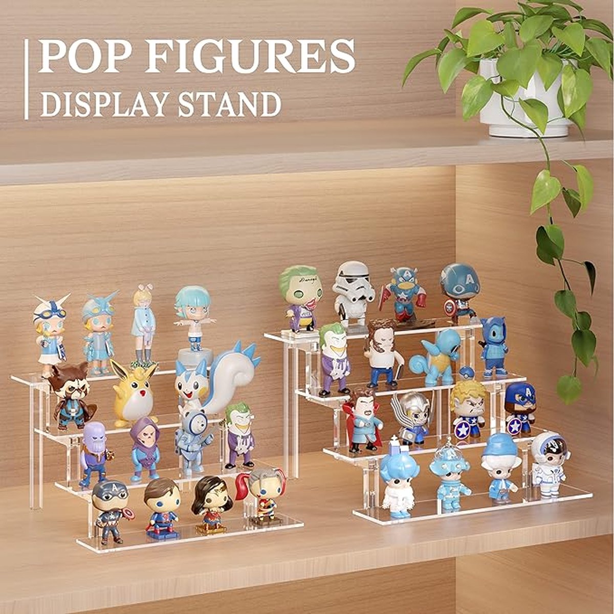 Présentoir Escalier En Acrylique Transparent 25x25x15 Cm - Support Multicouches Pour Bijoux, Figurines, Parfums - 10