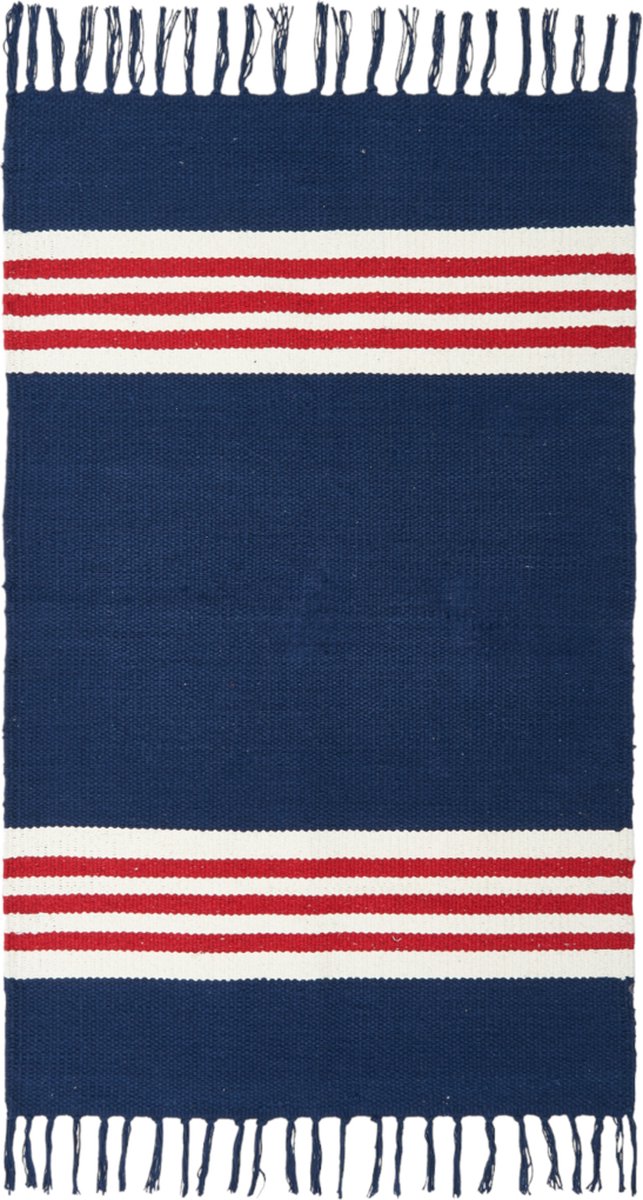 Kleed navy-rood-wit gestreept - Batela