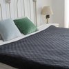 Knuffeldeken 100% katoenen deken 150 x 200 cm donkergrijs gebreide sprei grof gebreide deken geruit breipatroon bankdeken katoenen deken banksprei bedsprei