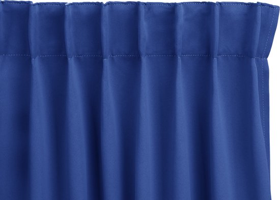 LIFA LIVING Rideau Occultant Avec Crochets Bleu Roi, Rideau Opaque Fenêtre 100 % Polyester, Rideau Isolant Anti Lumière pour Chambre et Salon, 150 x 250 cm