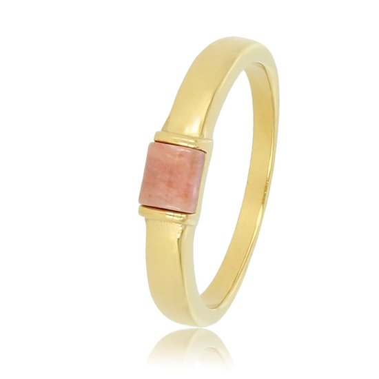 My Bendel - Goudkleurige ring met Rhodonite edelsteen - Goudkleurige ring met Rhodonite edelsteen - Met luxe cadeauverpakking