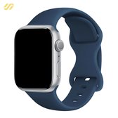 Geschikt voor Apple Watch bandje - Siliconen - Marine Blauw - 42/44/45/49mm - Voor iWatch 1,2,3,4,5,6,7,8,9,SE,Ultra