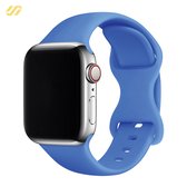 Convient au bracelet Apple Watch - Siliconen - Blauw cobalt - 38/40/41mm - Pour iWatch 1,2,3,4,5,6,7,8,SE