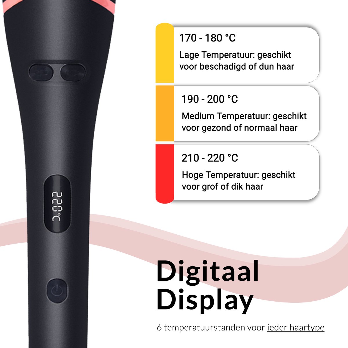 FyneGoods Automatische Krultang 5 in 1 met Roterende Borstel - afbeelding 2