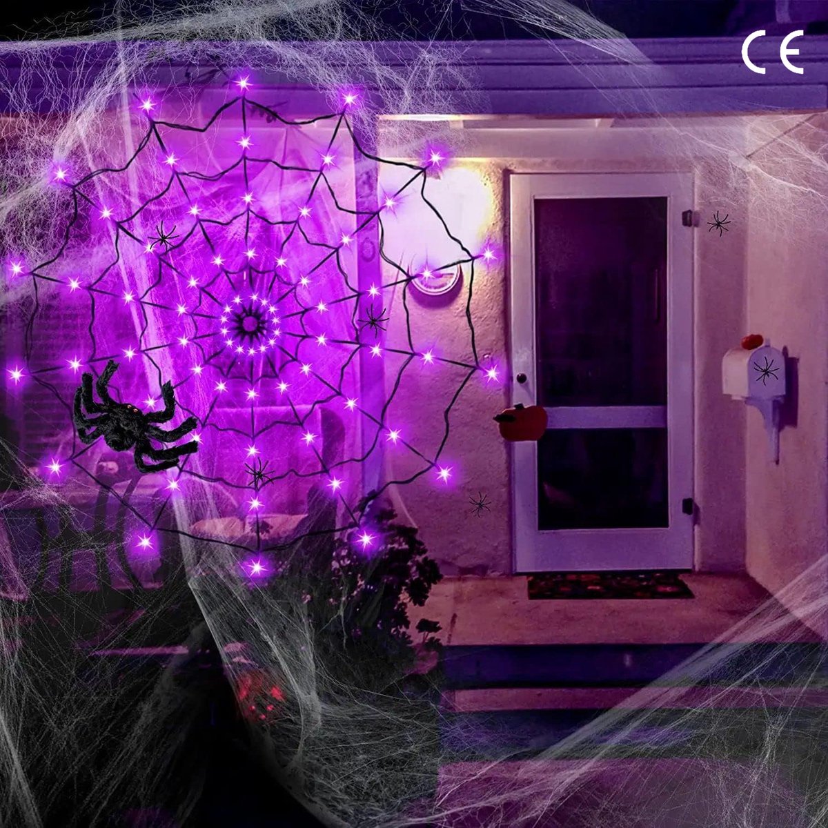 Guirlande Lumineuse LED Araignée Pour Halloween, 1 Pièce