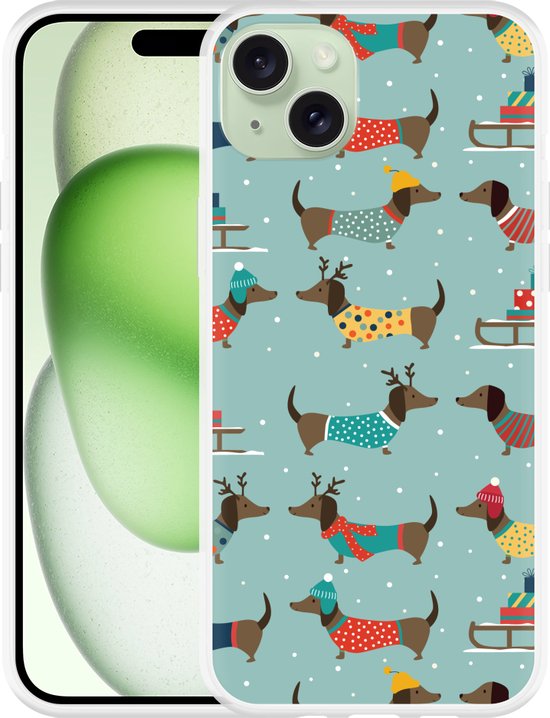 Étui Cazy adapté aux teckels d'hiver pour iPhone 15 Plus