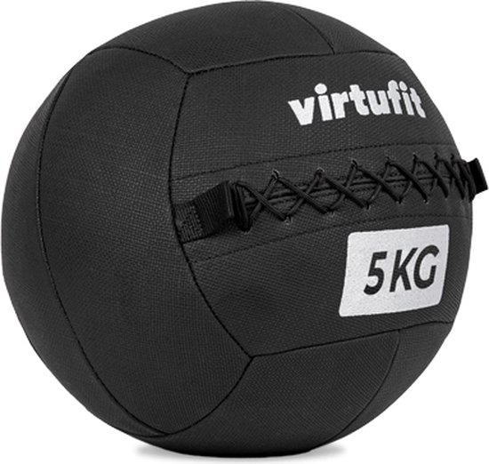 Foto: Virtufit wall ball pro 5 kg fitness gewichtsbal zwart gewichtsbal krachtbal trainingsbal wall ball medicijn bal krachttraining functionele training