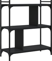 Bibliothèque vidaXL - Étagère à Bibliothèques - Étagère à 3 niveaux - 76 x 32 x 88 cm - Bois traité noir
