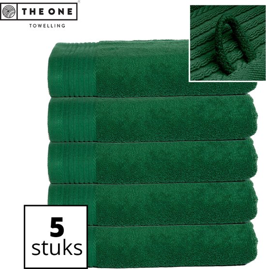 The One Towelling Classic Handdoeken - 70 x 140 cm - 5 Stuks - Voordeelverpakking - Hoge vochtopname - 100% Gekamd katoen - Groen