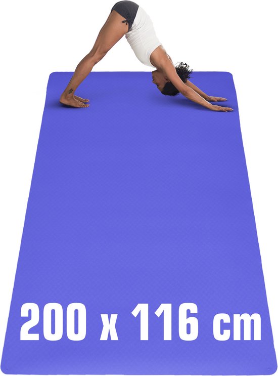 Tapis de Yoga Extra Large 200x125 - Tapis de Fitness 6mm pour Gym à Home -  TPE... | bol