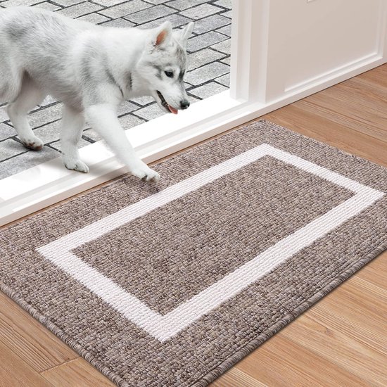 BEQHAUSE Deurmat voor binnen, wasbare voetmat voor binnen, antislip