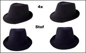4x Fedora tissu noir tendance - Soirée à Thema festivalAl Capone mafia gangster party soirée à thème