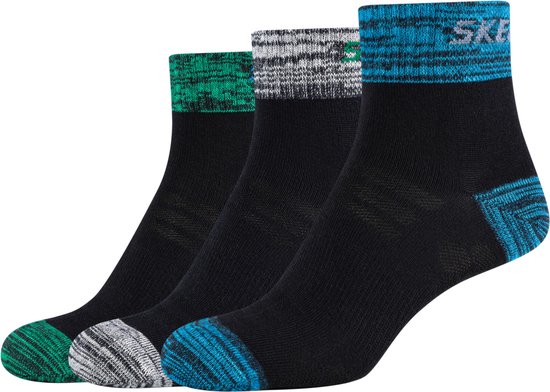 Skechers 3PPK Men Mesh Ventilation Quarter Socks SK42025-5999, voor een jongen, Veelkleurig, Sokken, maat: 23-26