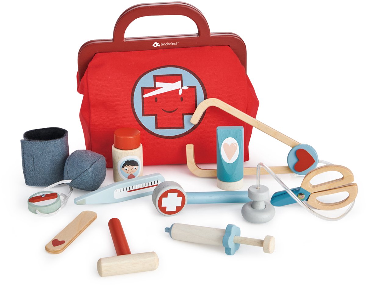 TENDER LEAF Preschool - Dokterstas - Met Accessoires - Hout - 3 Jaar
