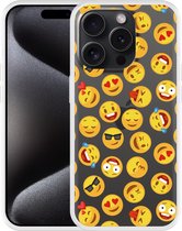 Cazy Hoesje geschikt voor iPhone 15 Pro Max Emoji