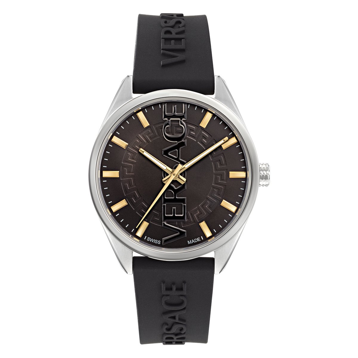 Versace V-Vertical VE3H00723 Horloge - Siliconen - Zwart - Ø 42 mm