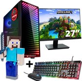ScreenON - Gaming Set - Minecraft Steve Hero - V2 (GamePC + 27 Inch Monitor + Toetsenbord + Muis)
