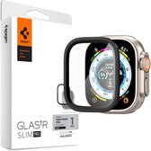 Spigen Glas.tR Slim Pro Screen Protector - Geschikt voor Apple Watch Ultra (49mm) - 9H Tempered Glass - Metalen frame - Rand-tot-Rand protectie - Zwart