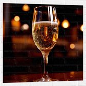 Muursticker - Champagne - Alcohol - Bubbels - Drinken - 80x80 cm Foto op Muursticker