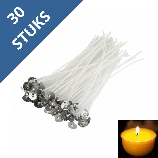 Kaarsenlont - Kaarslont - 30 stuks - Kaarslonten voor zelf kaarsen maken - 10 centimeter - Kaarsen maken voor volwassenen