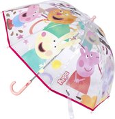 Disney Peppa Pig paraplu - transparant/roze - D71 cm - voor kinderen