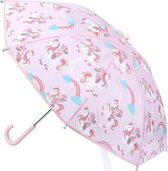 Disney Minnie Mouse paraplu - roze - D66 cm - met eenhoorns - voor kinderen