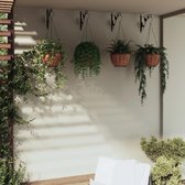 The Living Store Hangmandbeugels met plantenbakken 4 st staal zwart - Plantensteun