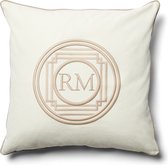 Riviera Maison kussenhoes, Kussensloop 50x50, Sierkussen RM logo - RM Steven Pillow Cover - Wit - Katoen