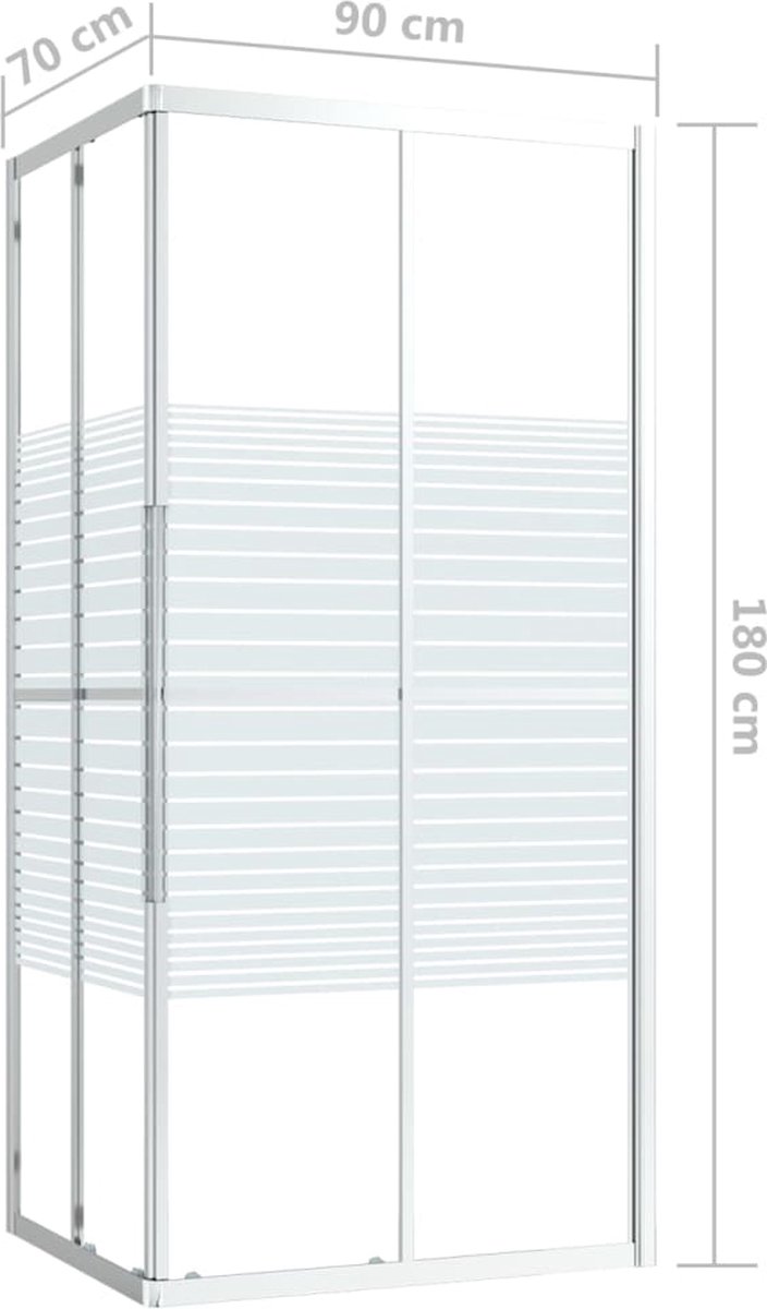 The Living Store Douchecabine - Transparant en Wit - ESG Glas - 90 x 70 x 180 cm - 4mm