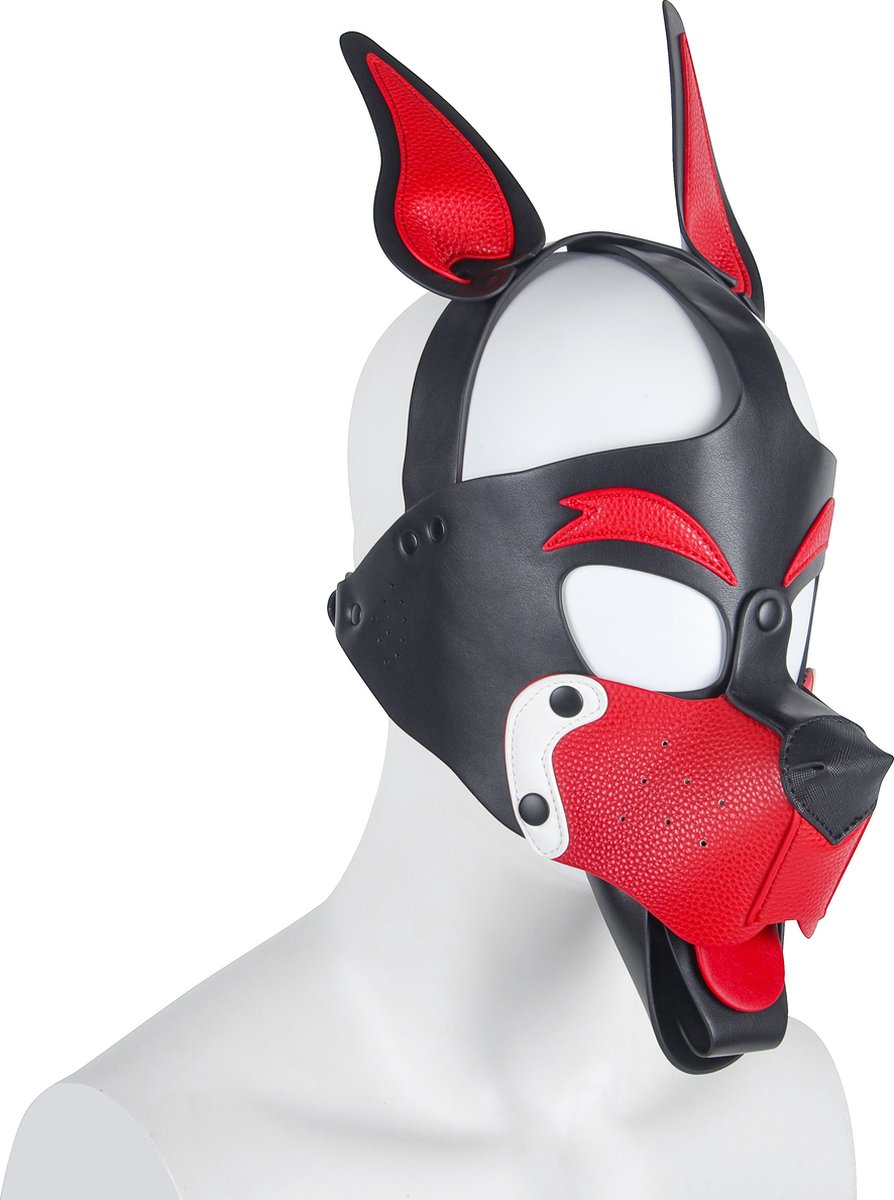 Goedkoopste Banoch | Masker Doggy pointy | rood imitatie leer | Bondage | Puppy Play